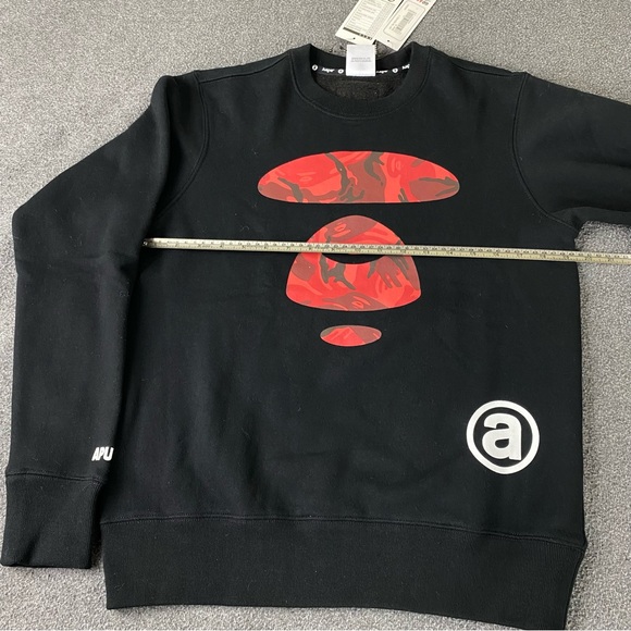 AAPE BY A BATHING APE Black Printed Men’s Crewneck Sweatshirt Men’s Size Small - Picture 16 of 16